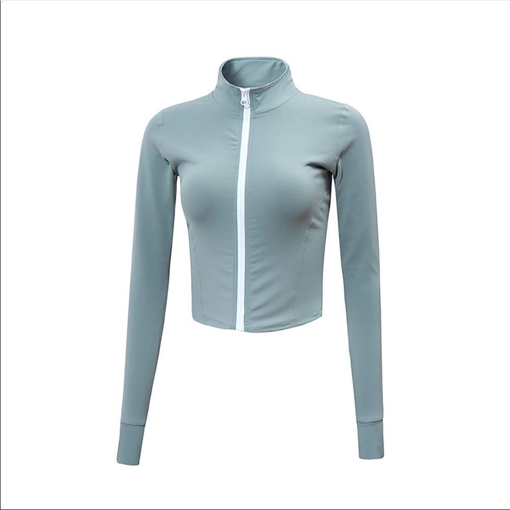 Full Zip Cropped Yoga Athletic Jacket Small New
